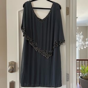 JKara gray sequence dress.  Size 18.